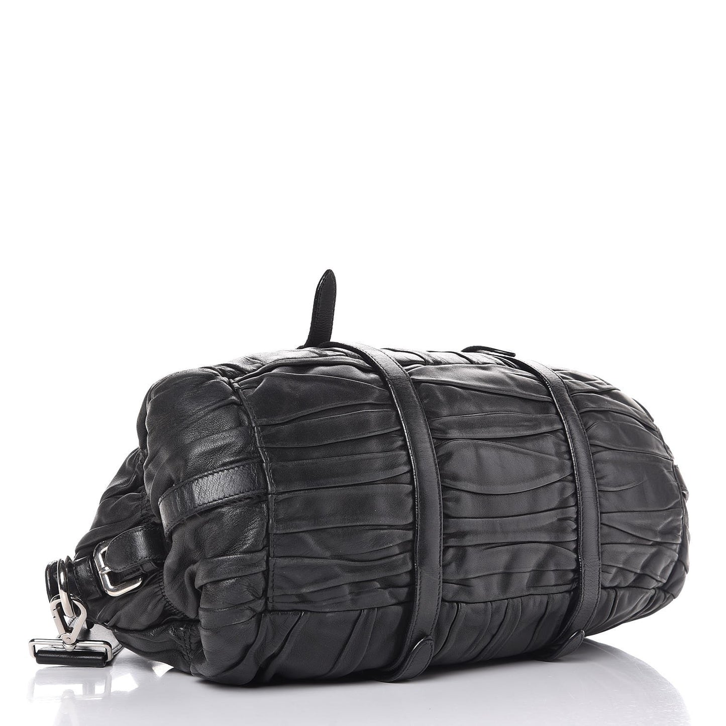 Nappa Gaufre Shopping Satchel Black