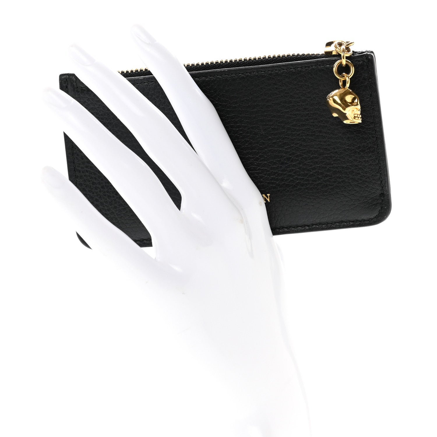 Alexander McQueen Calfskin Card Holder Wallet Black 2 of 7