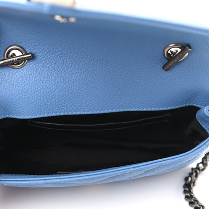 Saint Laurent Grained Calfskin Matelasse Monogram Classic Baby Chain Bag Blue 5 of 10