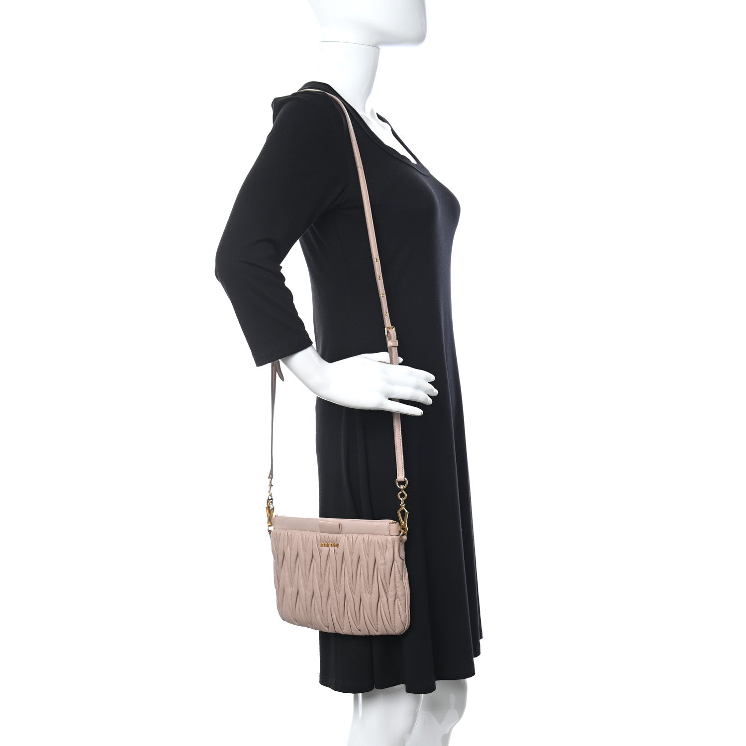 Miu Miu Nappa Matelasse Crossbody Clutch Cammeo 2 of 16