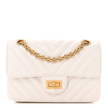 Chanel Aged Calfskin Chevron Quilted 2.55 Reissue Mini Flap White 1 of 11