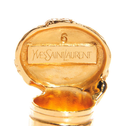 Saint Laurent Glass Cabochon Arty Ovale Ring 6 Gold Blue 4 of 5