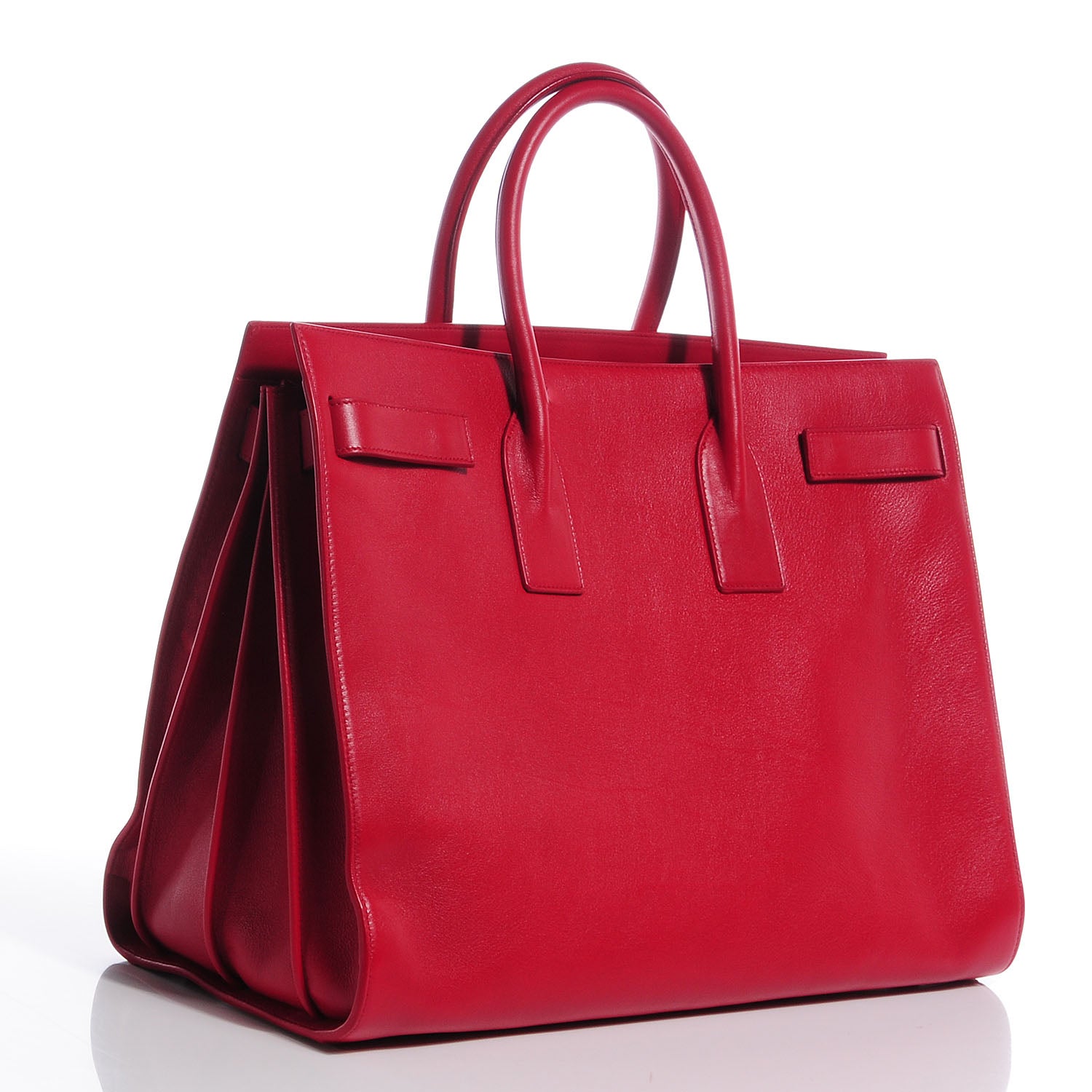 Saint Laurent Smooth Grained Calfskin Large Sac de Jour Carryall Rouge Orient 3 of 8
