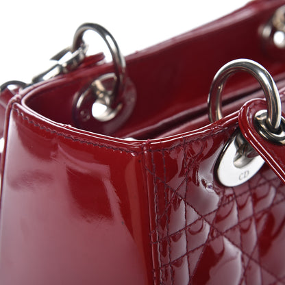 Christian Dior Patent Cannage Medium Lady Dior Red 14 of 16