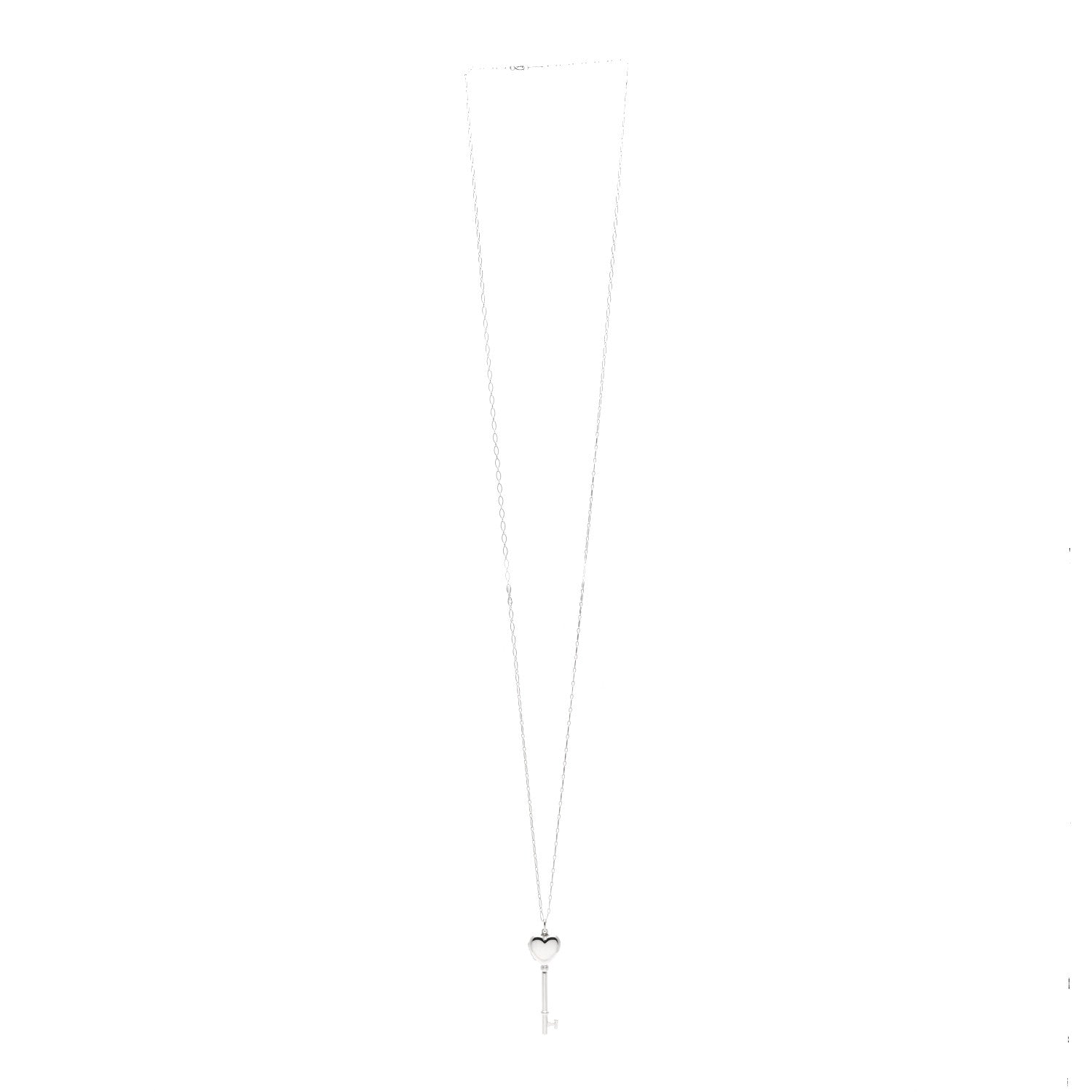 Tiffany Sterling Silver Heart Key Locket Pendant Necklace 3 of 5