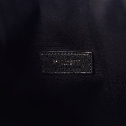 Saint Laurent Linen Canvas Teddy Shopping Bag Black 9 of 10