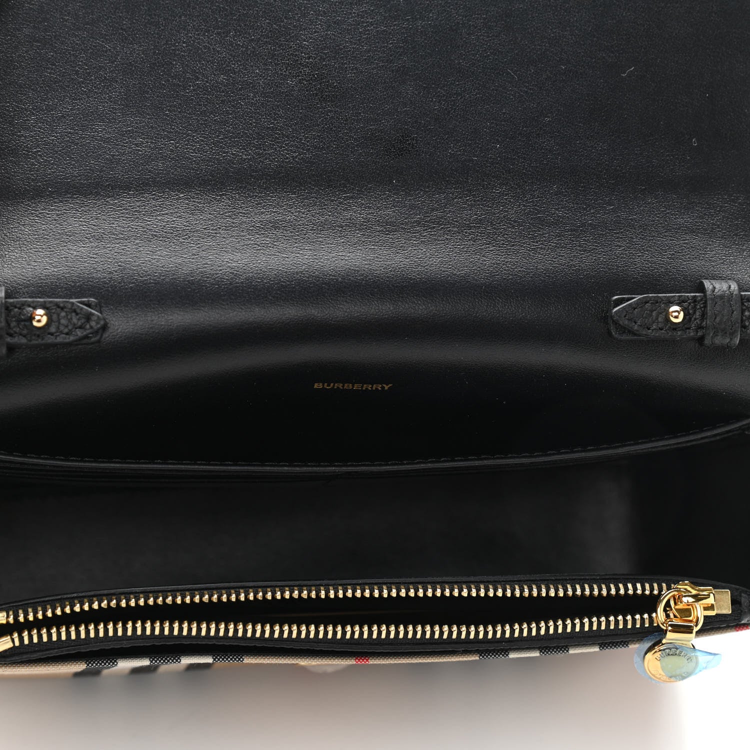 Burberry Grainy Calfskin Vintage Check Hampshire Crossbody Black 5 of 10
