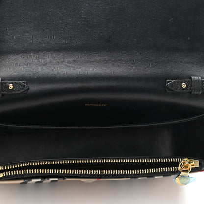 Burberry Grainy Calfskin Vintage Check Hampshire Crossbody Black 5 of 10