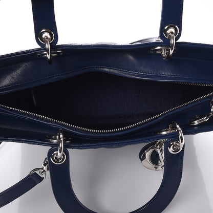 Christian Dior Lambskin Cannage Large Lady Dior Navy Blue 5 of 7
