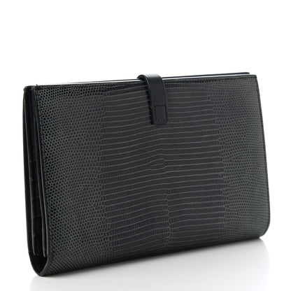 Celine Lizard Calfskin Large Multifunction Strap Wallet Black 3 of 9