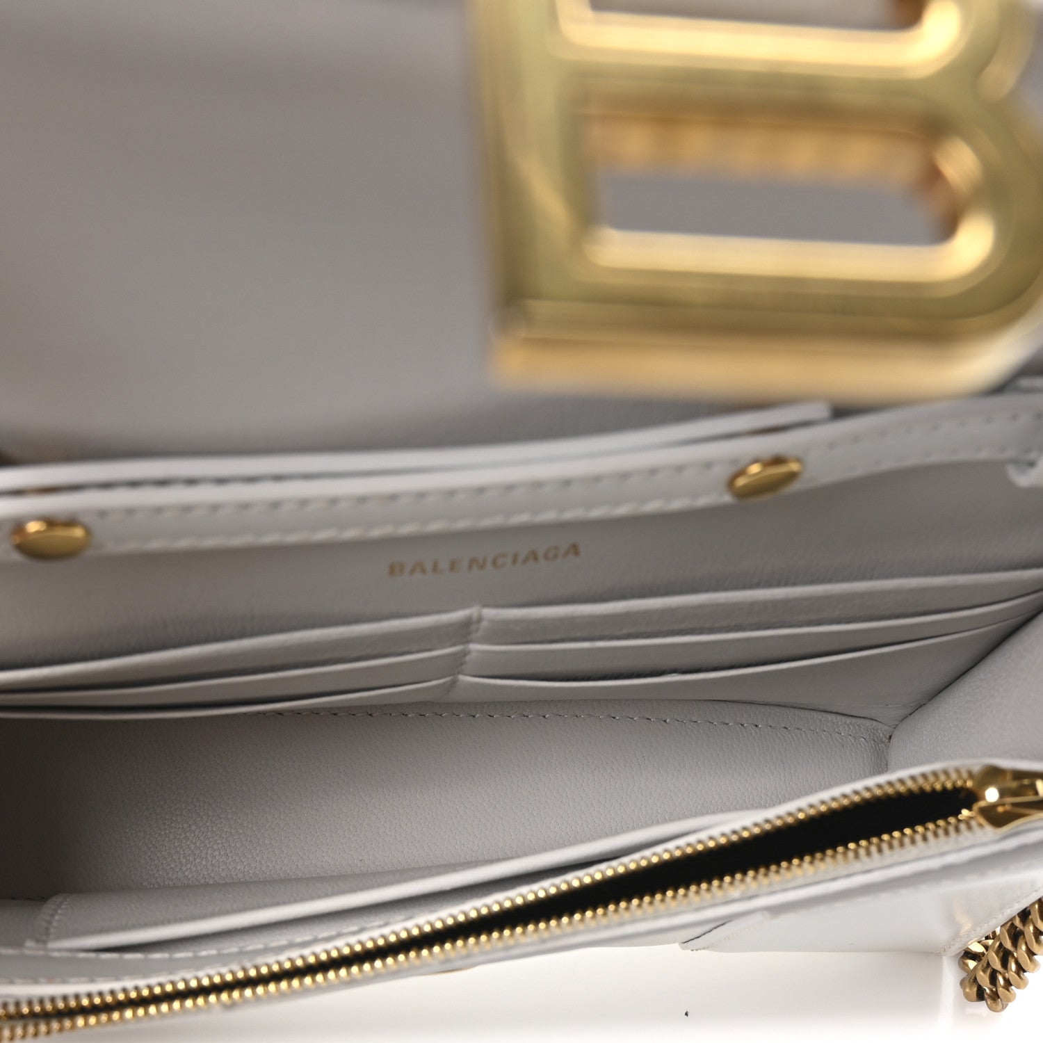 Balenciaga Shiny Box Calfskin Hourglass Chain Bag White 5 of 9