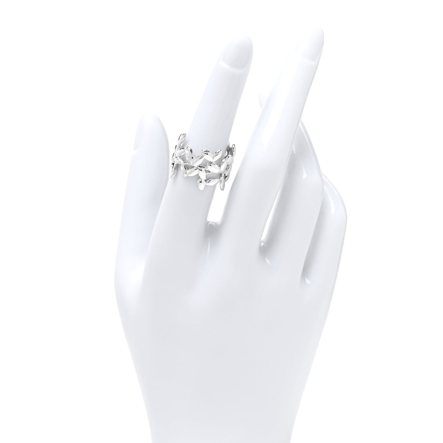 Sterling Silver Wide Paloma Picasso Olive Leaf Band Ring 53 6.5