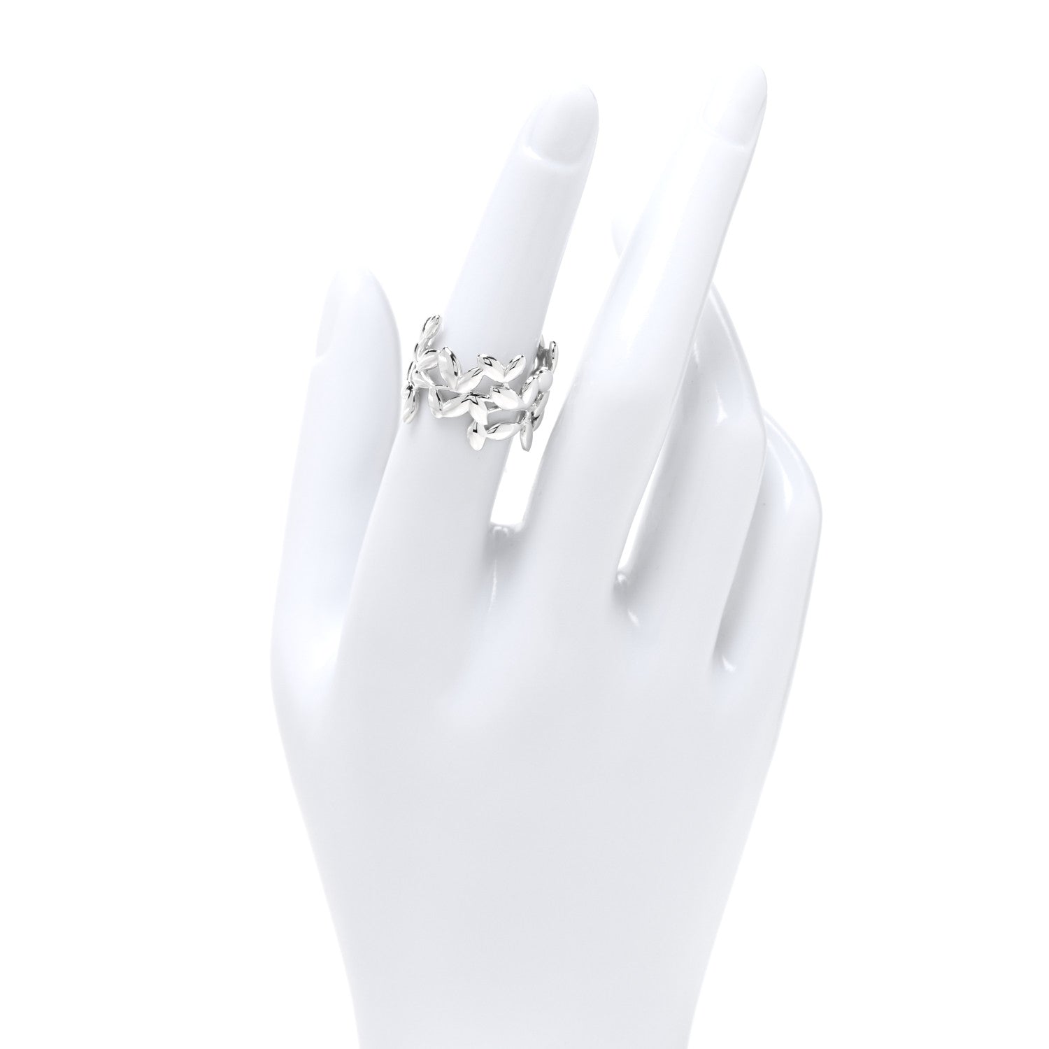 Tiffany Sterling Silver Wide Paloma Picasso Olive Leaf Band Ring 53 6.5 2 of 4