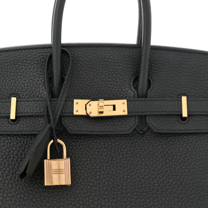 Hermes Taurillon Clemence Birkin 25 Etain Black 8 of 13
