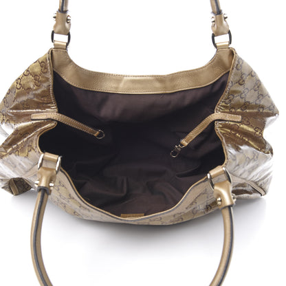 Gucci Crystal Monogram Large D Gold Hobo Gold 5 of 10