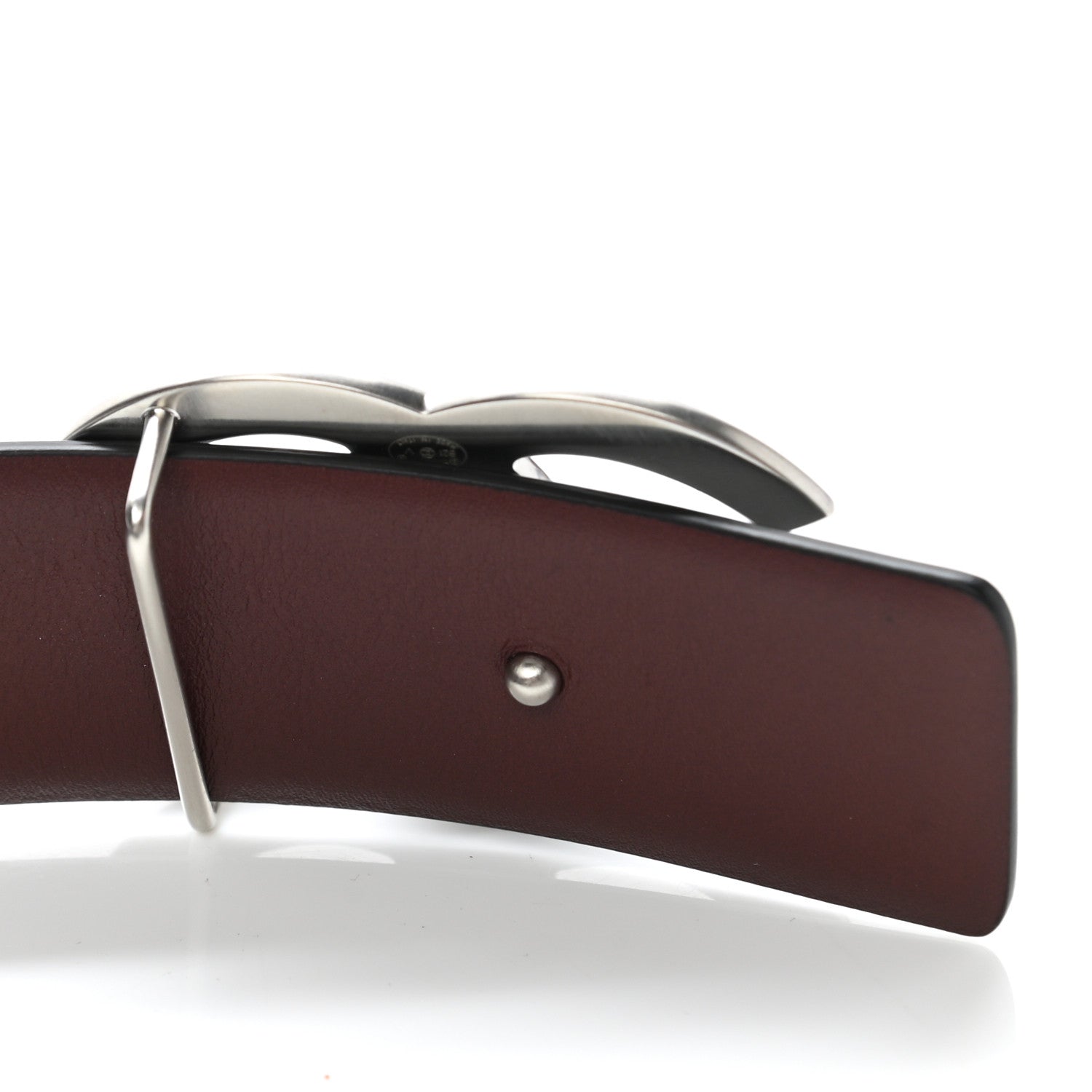 Chanel Calfskin CC Reversible Belt Black Burgundy 3 of 6