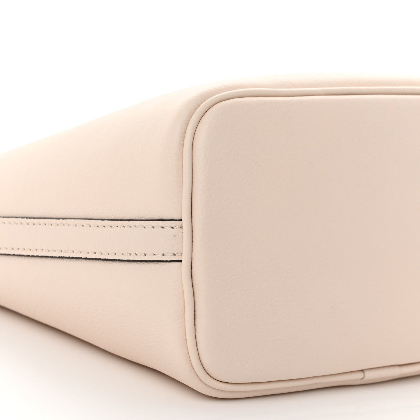Grained Calfskin Lock and Walk Bucket Quartz