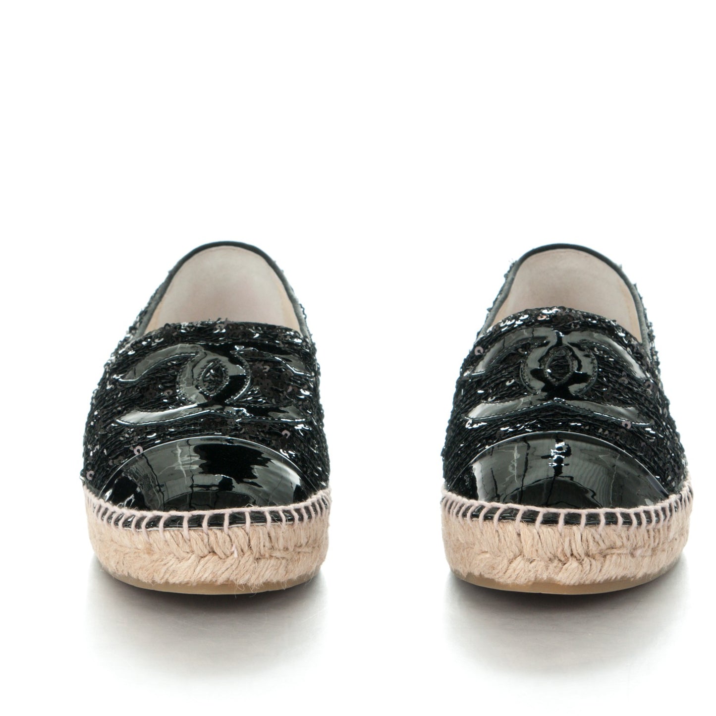 Patent Sequin CC Espadrilles 40 Black