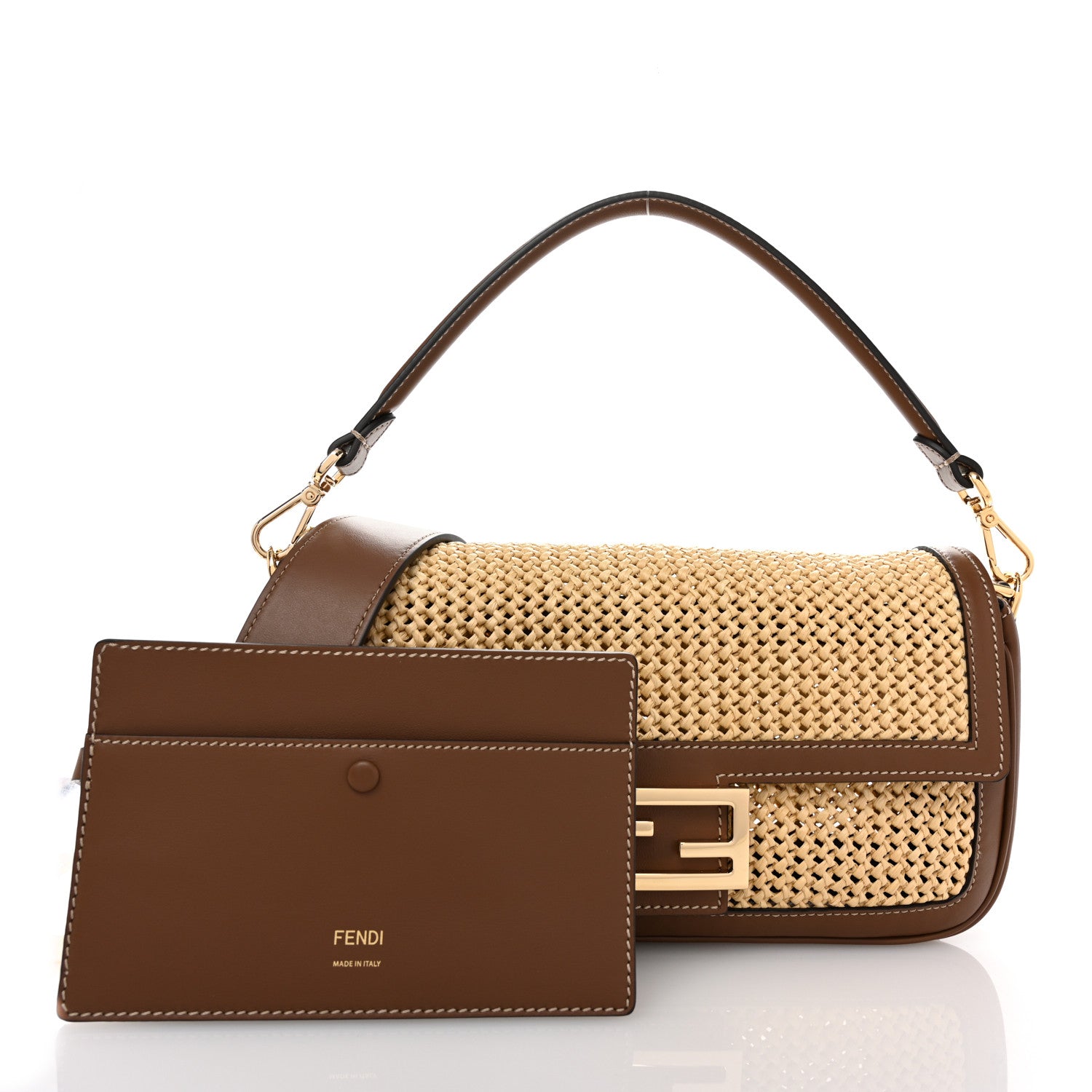 Fendi Macrame Crochet Baguette Natural Gianduia 3 of 11