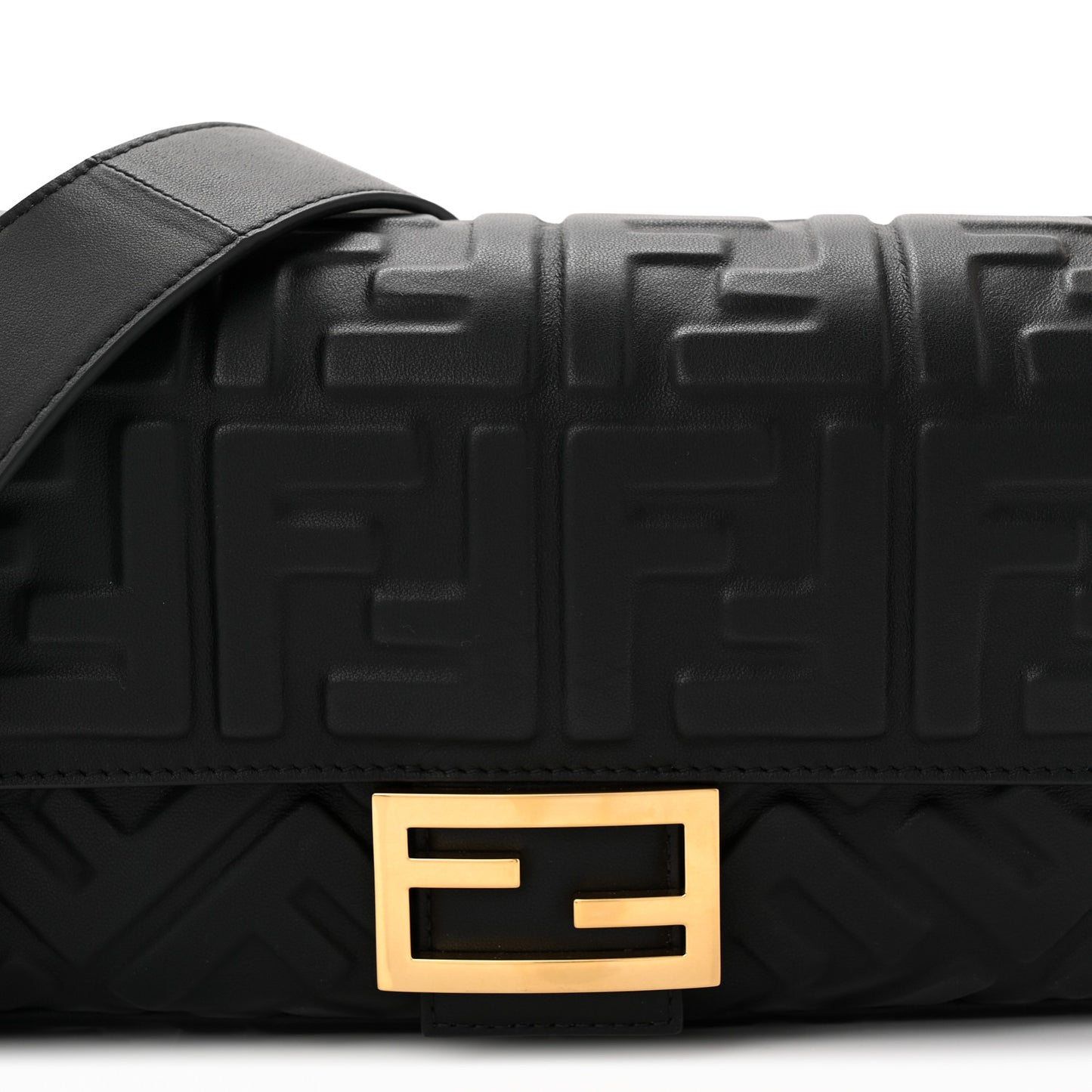 Nappa FF 1974 Embossed Baguette Black
