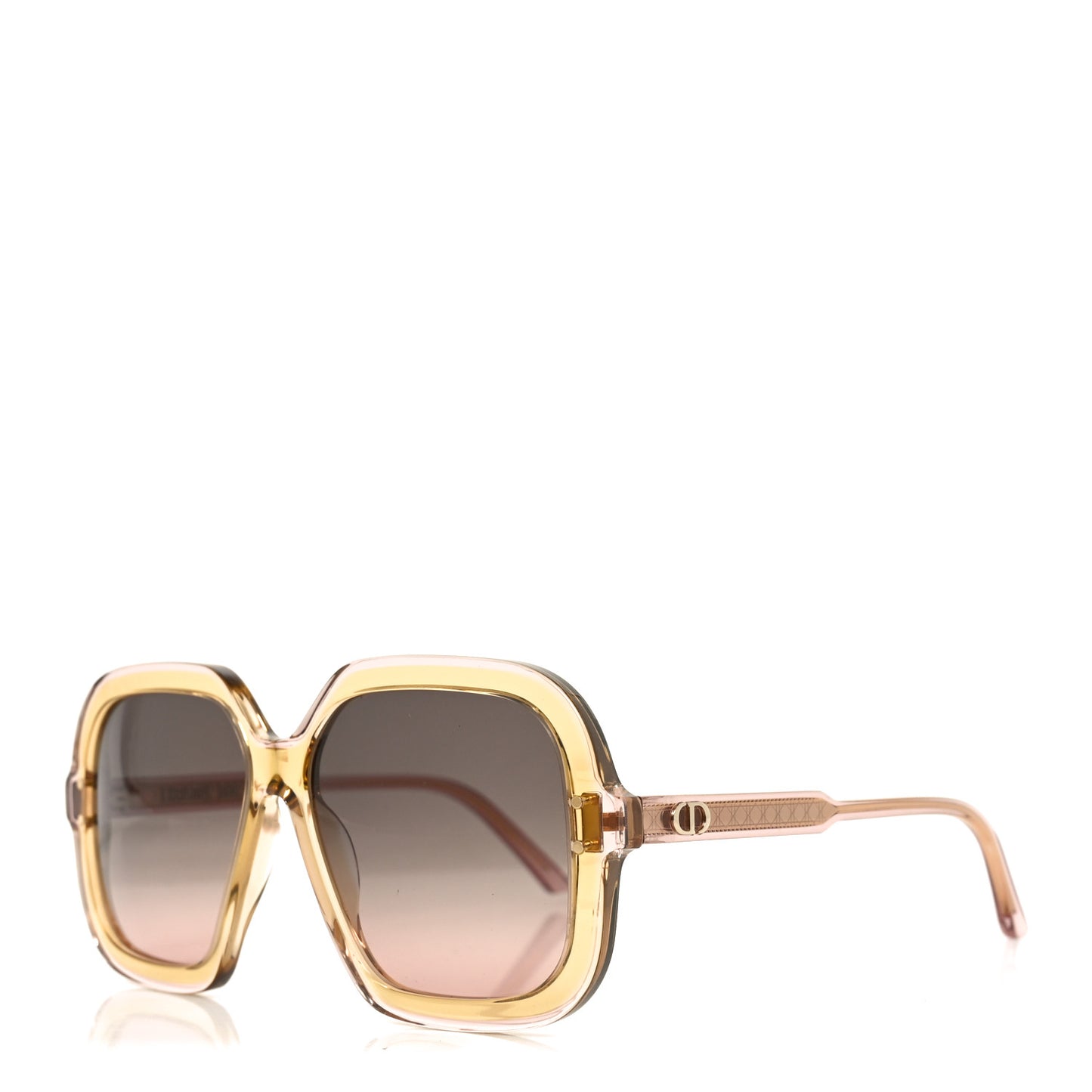 Acetate Cannage DiorHighlight S1I Square Sunglasses Yellow Shiny Purple