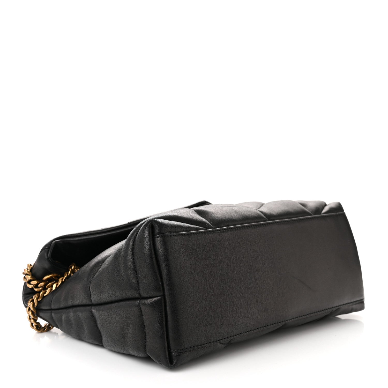 Saint Laurent Lambskin Quilted Small Loulou Puffer Monogram Chain Satchel Black 4 of 11