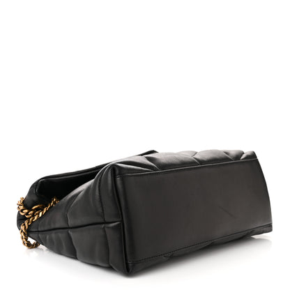 Saint Laurent Lambskin Quilted Small Loulou Puffer Monogram Chain Satchel Black 4 of 11