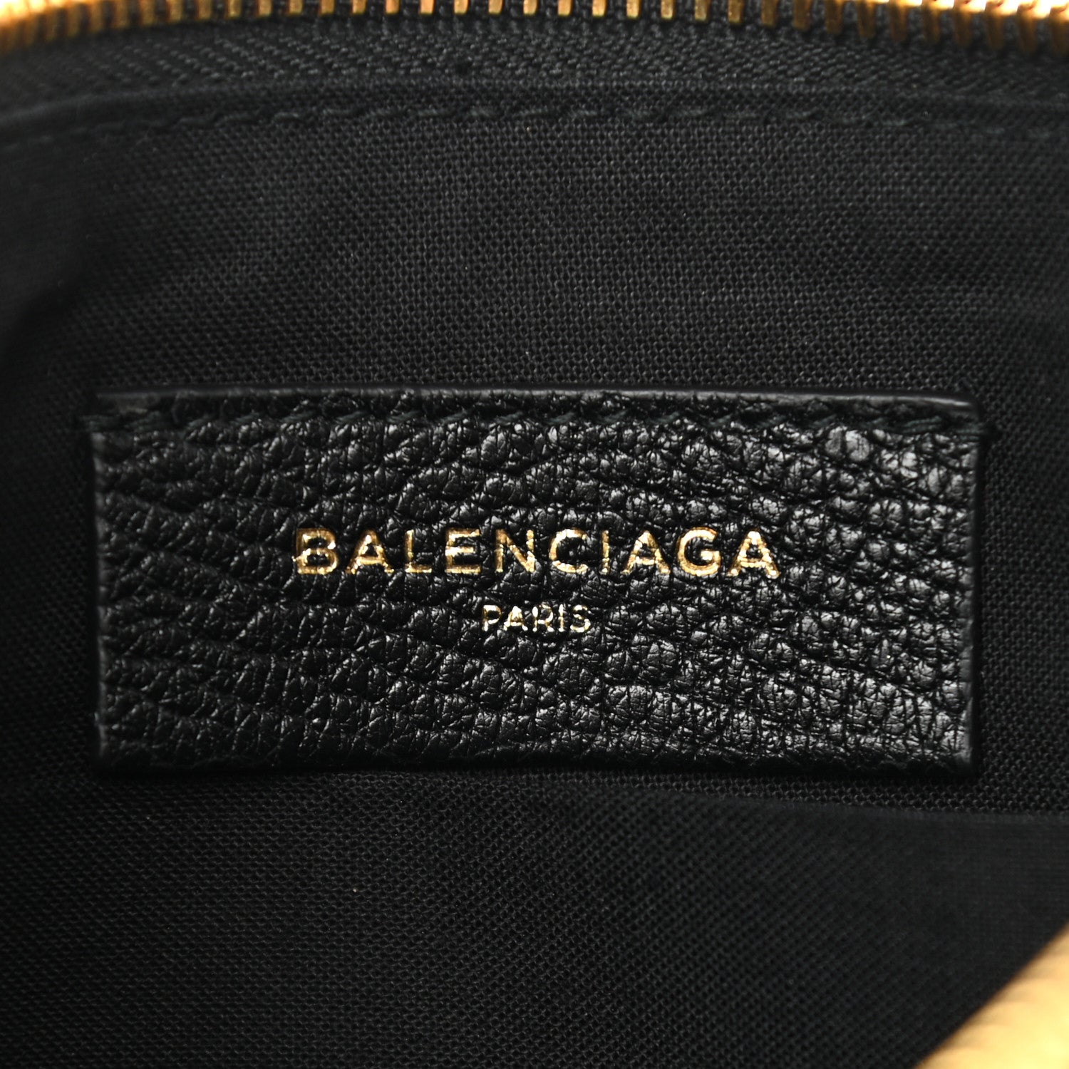 Balenciaga Chevre Gold Metallic Edge Hardware Pouch Black 5 of 7