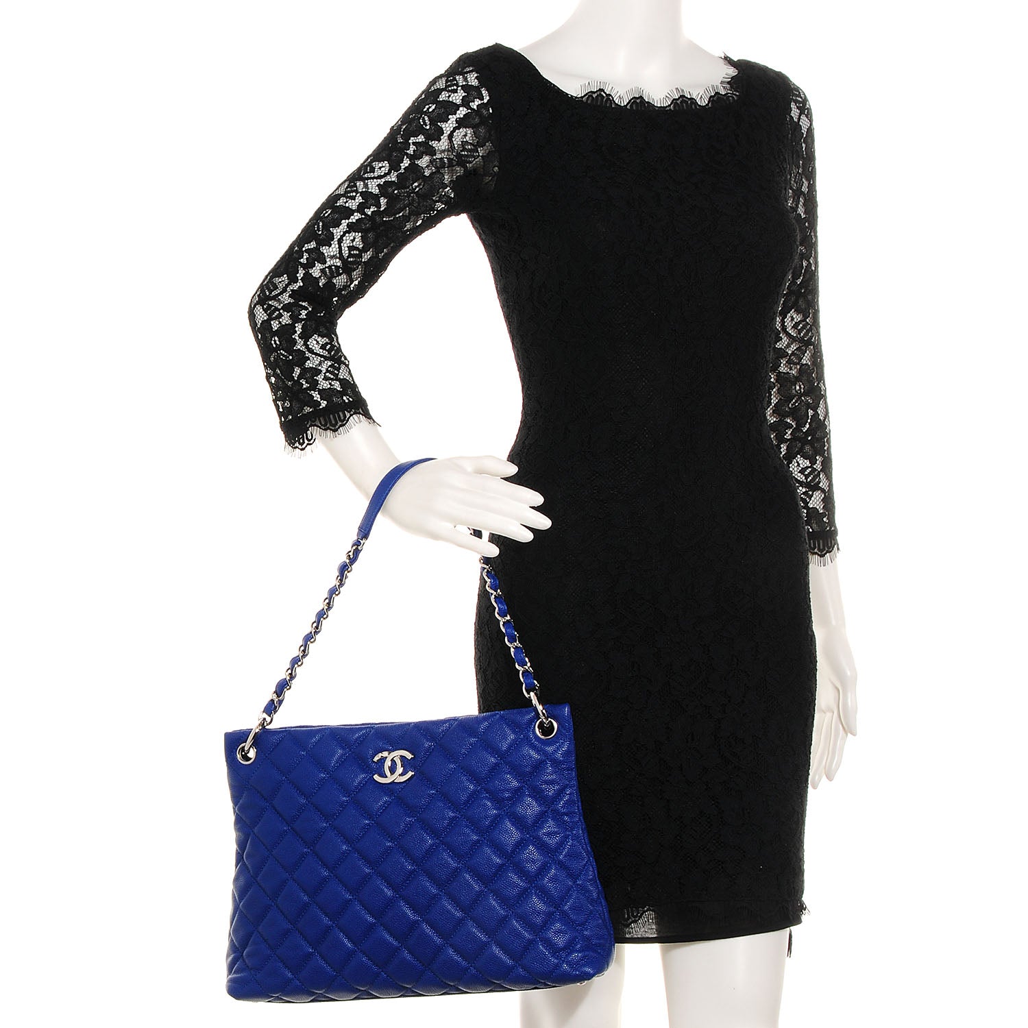Chanel Caviar Easy Zip Tote Cobalt Blue 2 of 7