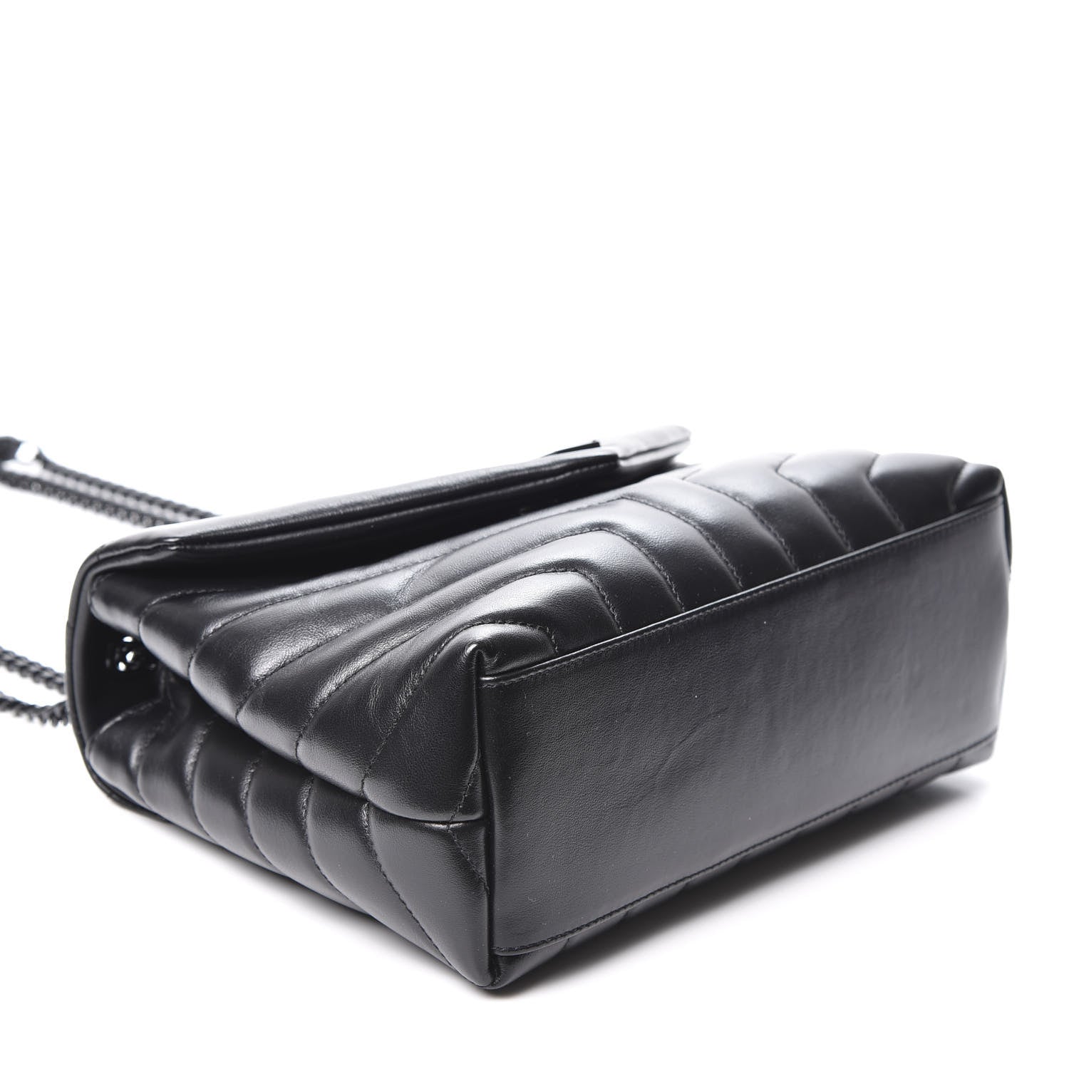Saint Laurent Calfskin Y Quilted Monogram Small Loulou Chain Satchel Black 3 of 9