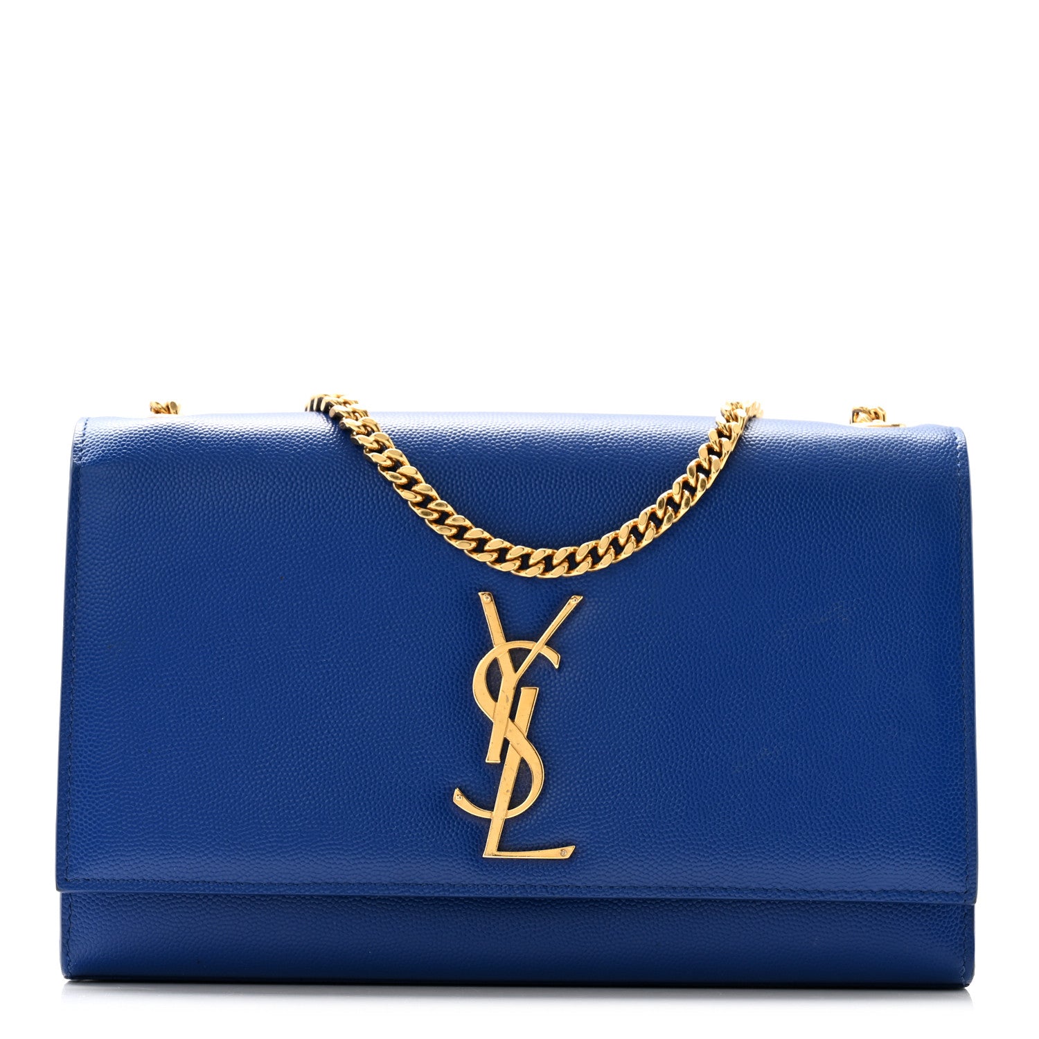 Saint Laurent Grain De Poudre Medium Classic Monogram Kate Satchel Flash Blue 1 of 11