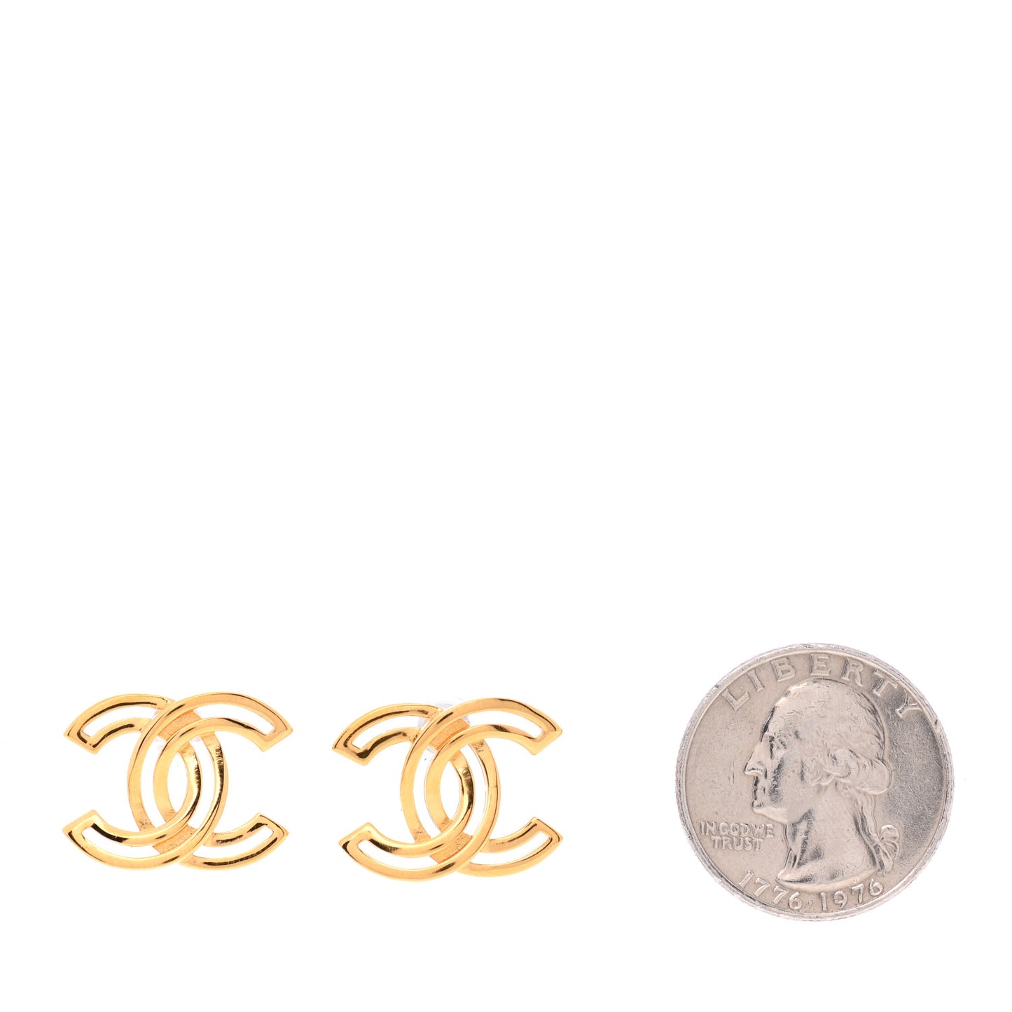 Metal Obazine CC Earrings Gold