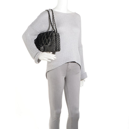 Chanel Sequin Tweed Icons Large Accordion 3 Flap Black 2 of 8