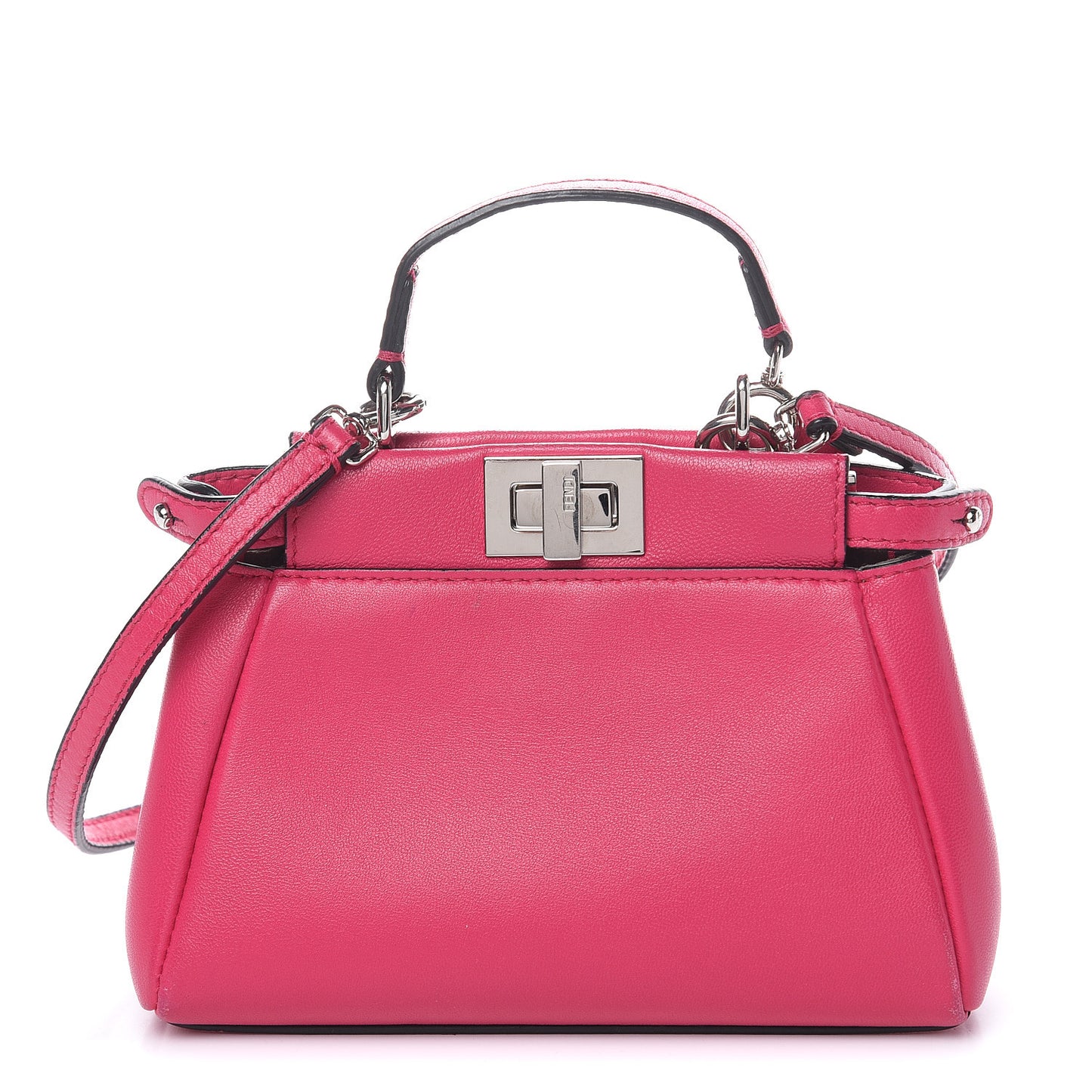 Shiny Nappa Micro Peekaboo Iconic Satchel Fuxia