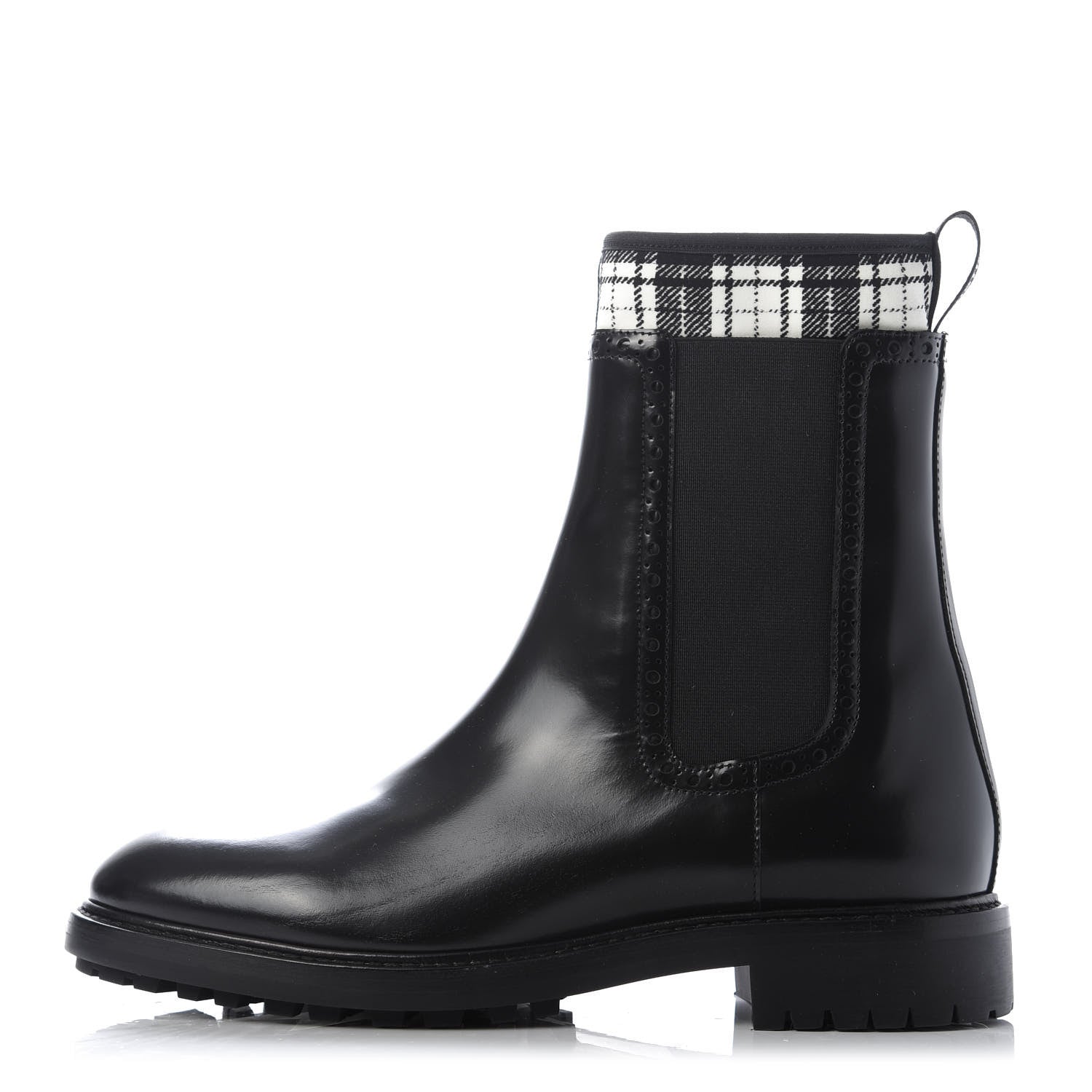 Christian Dior Calfskin Tartan D-Order Low Boot 38.5 Black Off White 1 of 9