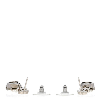 Chanel Crystal CC Tear Drop Earrings Silver 3 of 5