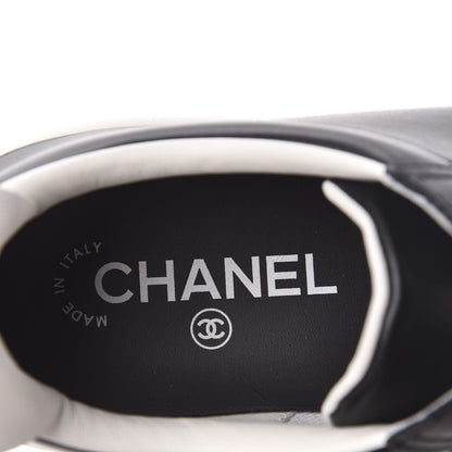 Chanel Calfskin CC Womens Sneakers 38 Black 7 of 9