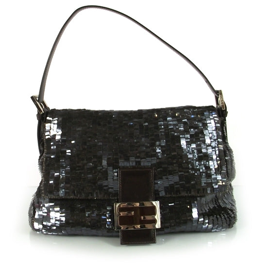 Fendi Sequin Paillettes LTD ED Shoulder Bag Black Rainbow 1 of 13