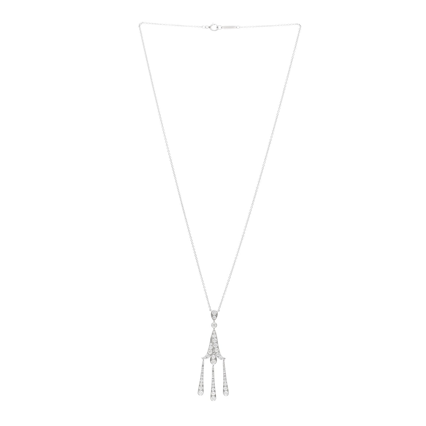 Platinum Diamond Legacy Chandelier Drop Pendant Necklace