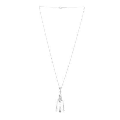 Tiffany Platinum Diamond Legacy Chandelier Drop Pendant Necklace 3 of 4