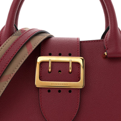 Burberry Soft Grain Calfskin Small Buckle Tote Parade Red 7 of 10
