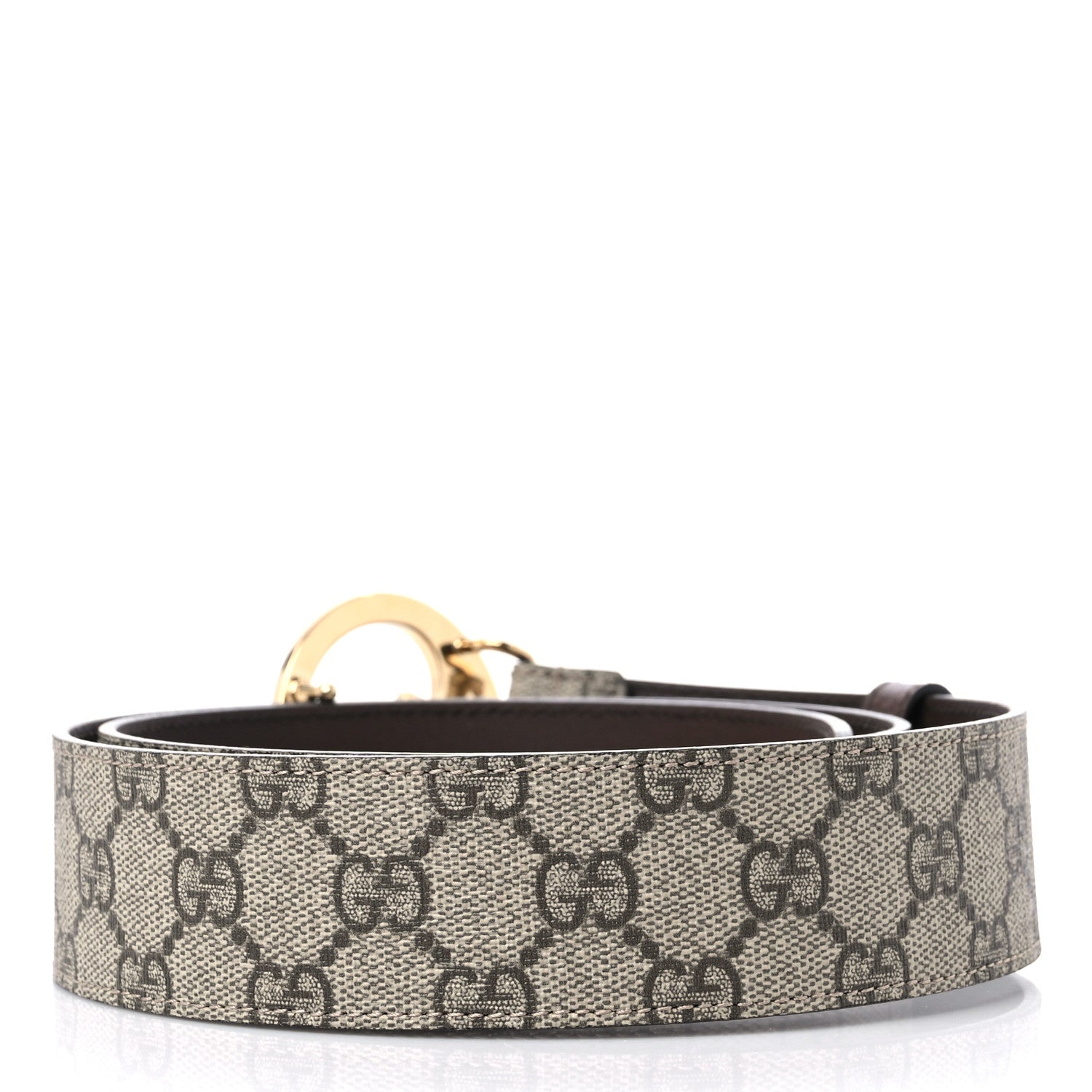 Gucci GG Supreme Monogram Textured Dollar Calfskin Blondie 40mm Belt 95 38 Beige Ebony New Acero 2 of 4