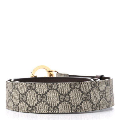 Gucci GG Supreme Monogram Textured Dollar Calfskin Blondie 40mm Belt 95 38 Beige Ebony New Acero 2 of 4