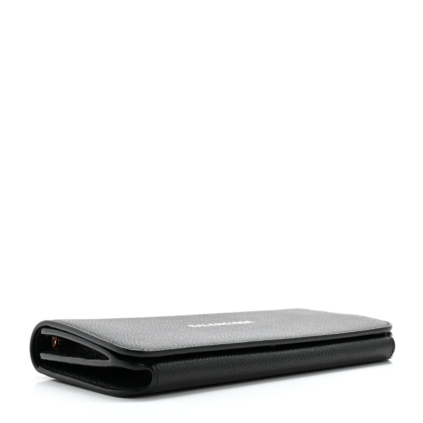 Grained Calfskin Logo Cash Thin Money Wallet Black White