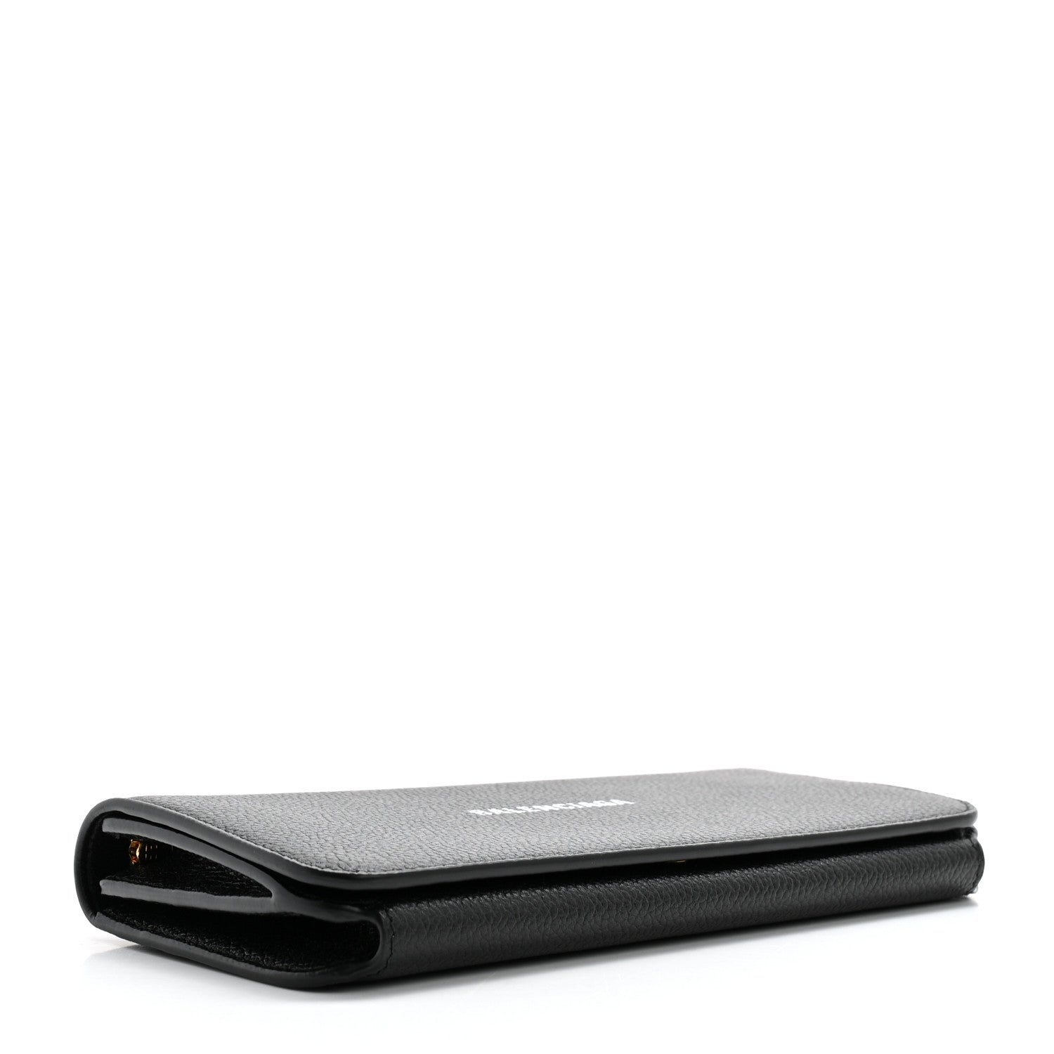 Balenciaga Grained Calfskin Logo Cash Thin Money Wallet Black White 4 of 10