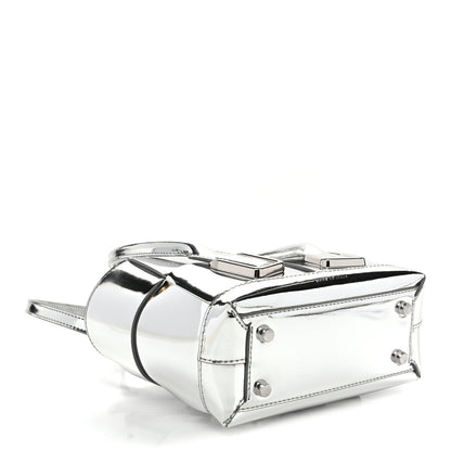 Bottega Veneta Mirror Laminated Nappa Maxi Intrecciato Mini Arco  Silver 4 of 9