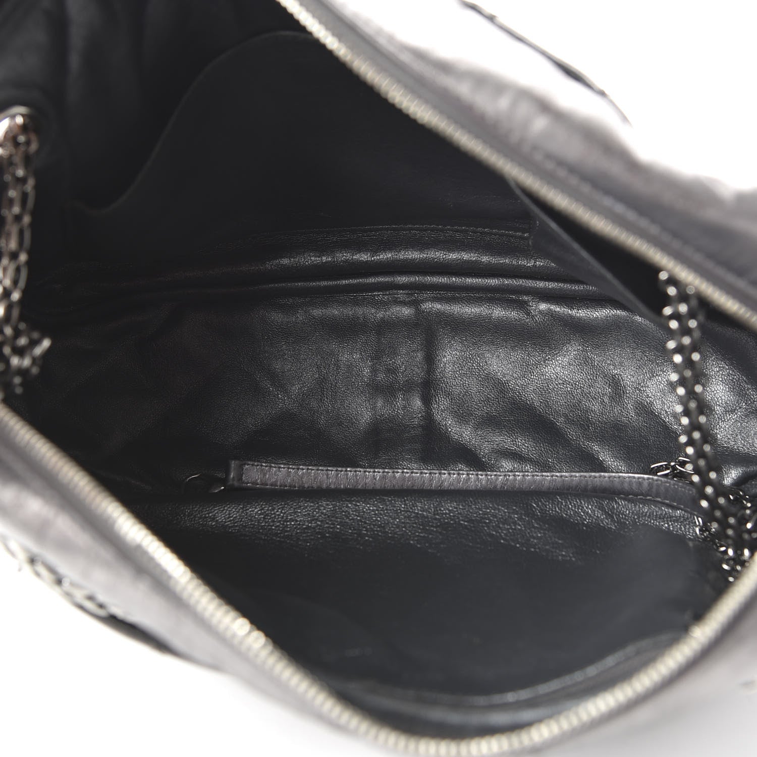 Chanel Metallic Aged Calfskin Quilted Large Reissue Camera Case Silver 5 of 12