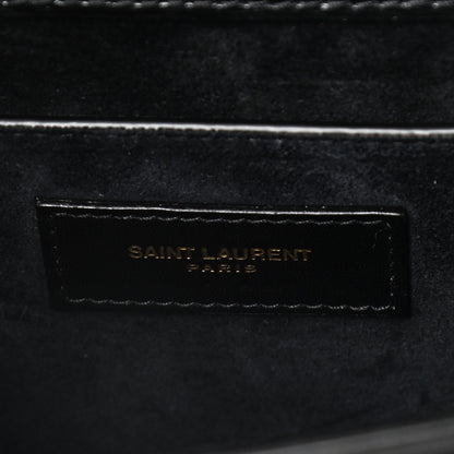 Saint Laurent Smooth Calfskin Medium Monogram Sunset Satchel Black 12 of 19