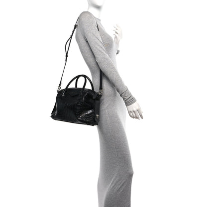Givenchy Calfskin Crocodile Embossed Medium Soft Antigona Black 2 of 14