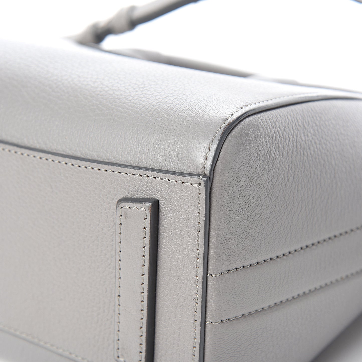 Sugar Goatskin Mini Antigona Pearl Grey